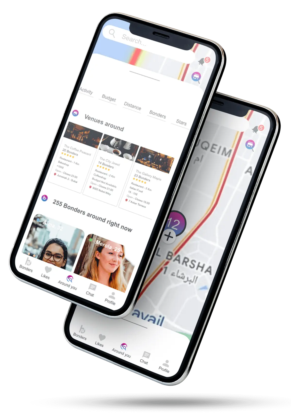 The Bond app showing a venue's live atmosphere